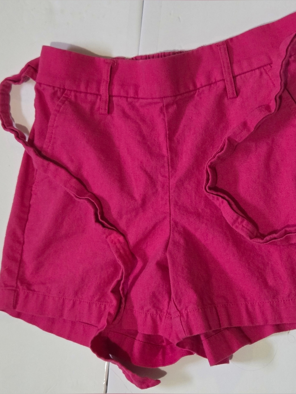 J. Crew Women's Size 2 Shorts, Tie Waist, Bright Pink, 2 Front Pockets